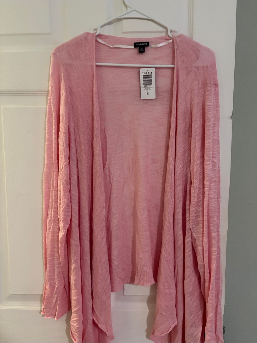 torrid Blush Pink Sheer Open-Front Cardigan